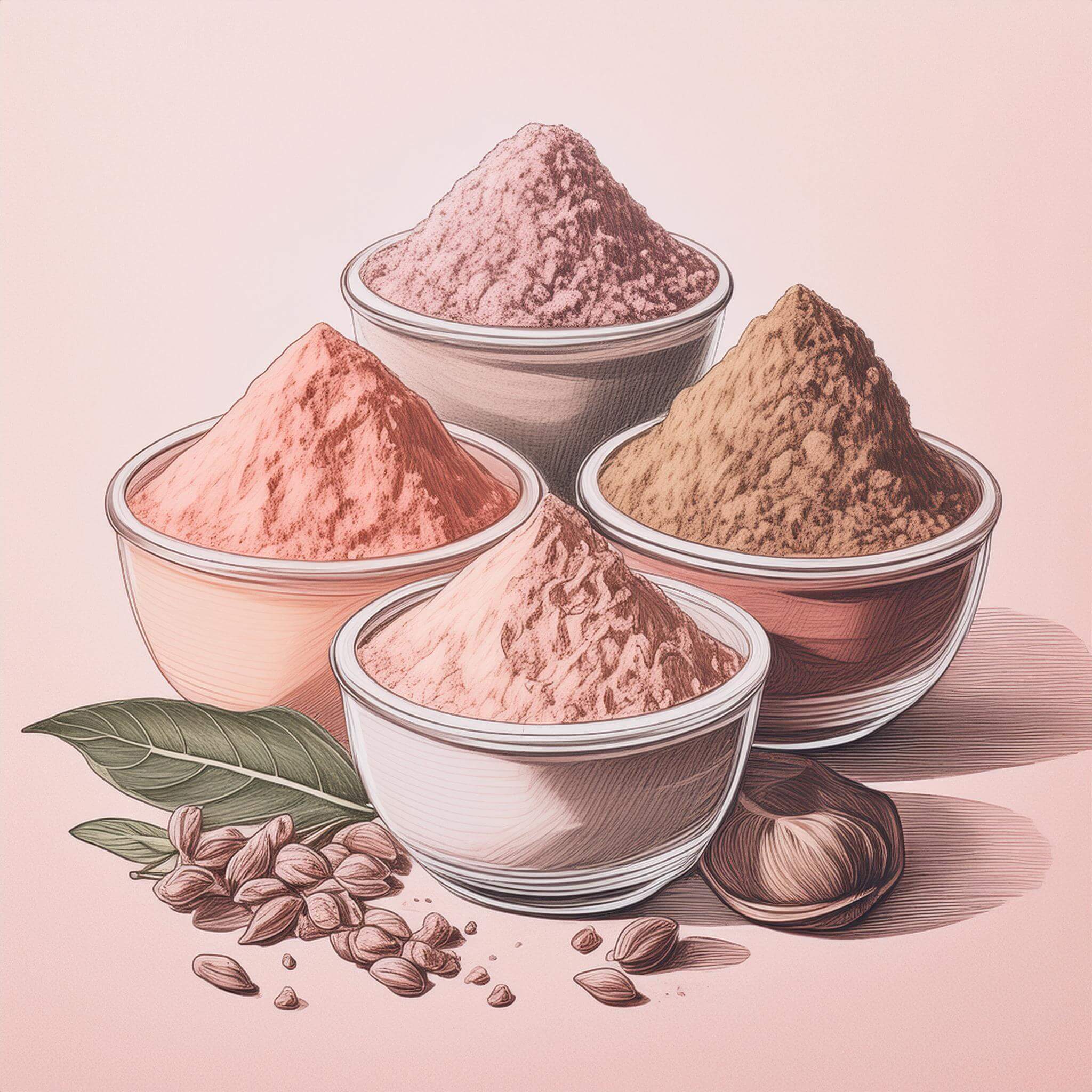 drawing showcasing superfood powders